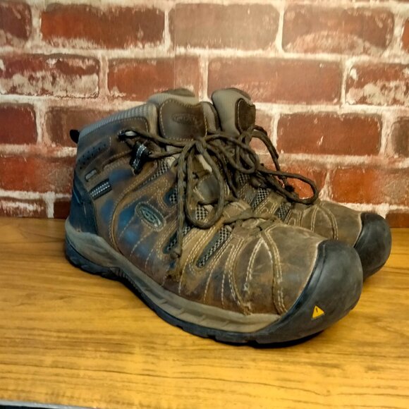 Keen Other - Keen Mens Flint II Steel Toe Boots Size 9.5 D Utility Brown Work Shoes